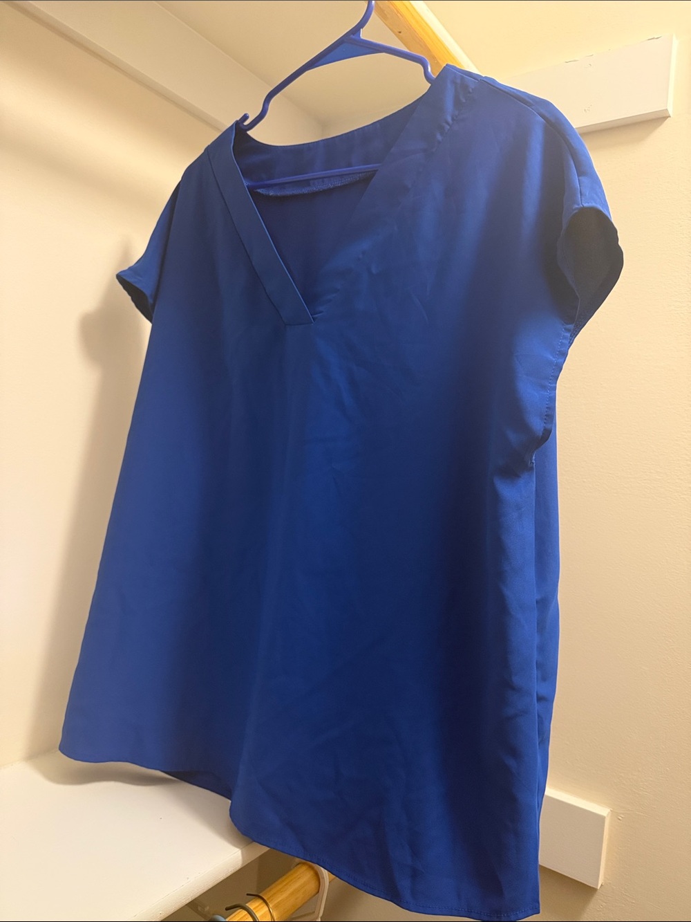 Blue V-Neck Scrub Women’s Top